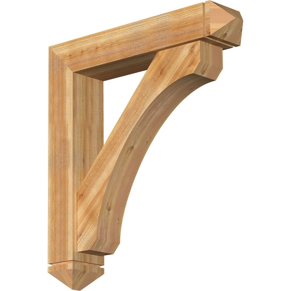 Ekena Millwork Legacy Arts and Crafts Rough Sawn Bracket w/ Offset Brace, Western Red Cedar, 8"W x 40"D x 44"H BKT0806X40X44LEC03RWR - main